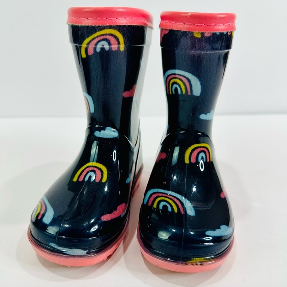 ๐ฉท CARTERโS SIZE 4M RAINBOOTS GREAT CONDITION RAINBOW ๐ CLOUDS DESIGN NAVY BLUE - Picture 8 of 11